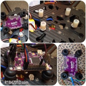 Custom vibration damping design for the quadcopter.